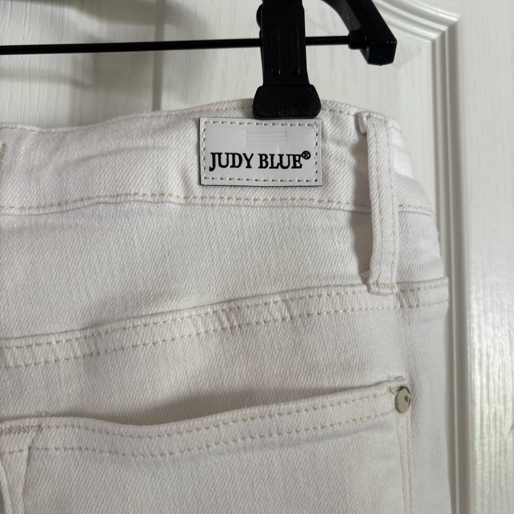 Judy Blue White Double Cuff Boyfriend Jeans Size 29, High Rise Comfort Stretch - Picture 13 of 16